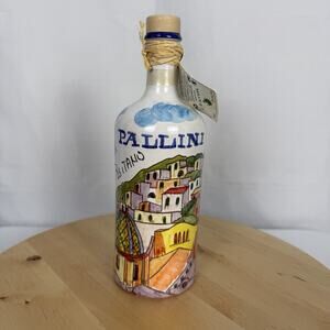 VIETRI Pallini Italian Hand Painted Decanter Bottle Positano (EMPTY) 2014 10"